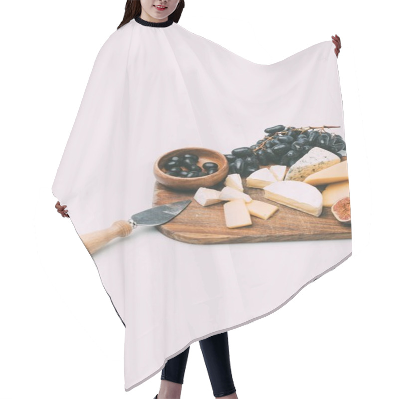 Personality  snacks for wine on cutting board hair cutting cape