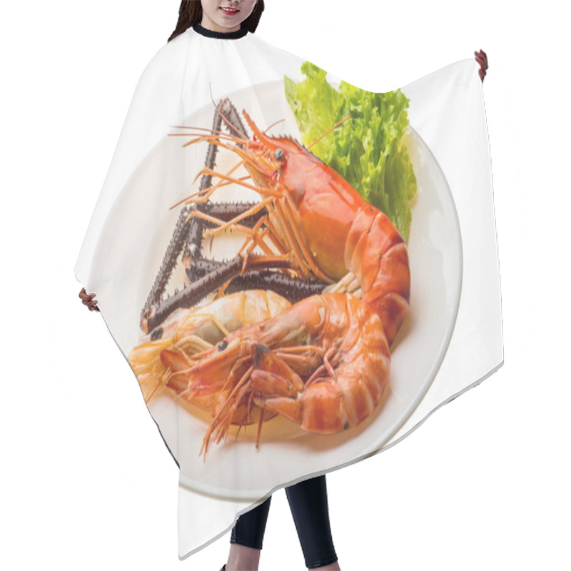 Personality  Giant Freshwater Prawn And King Prawns Hair Cutting Cape