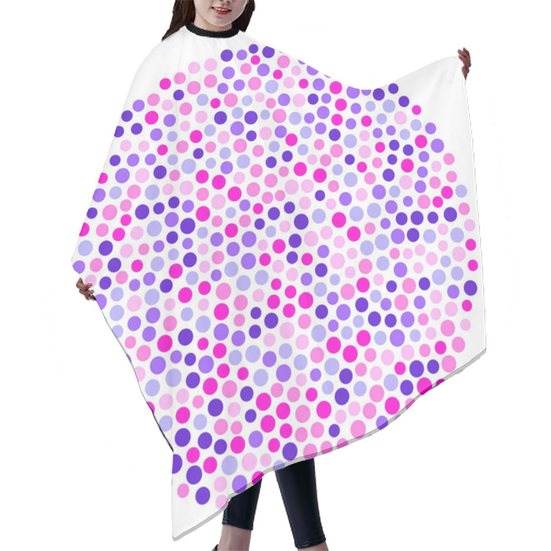 Personality  Circle Shape Made With Pink And Purple Dots Hair Cutting Cape