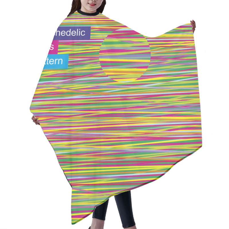 Personality  Psychedelic Lines Pattern 02 Hair Cutting Cape