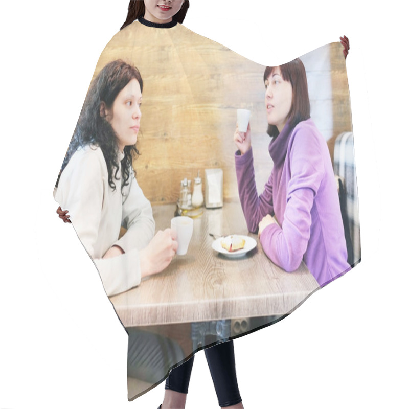 Personality  Women Friends Talking In A Cafe Hair Cutting Cape