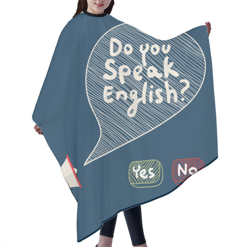 Personality  Concept Of Learning English.  Hair Cutting Cape