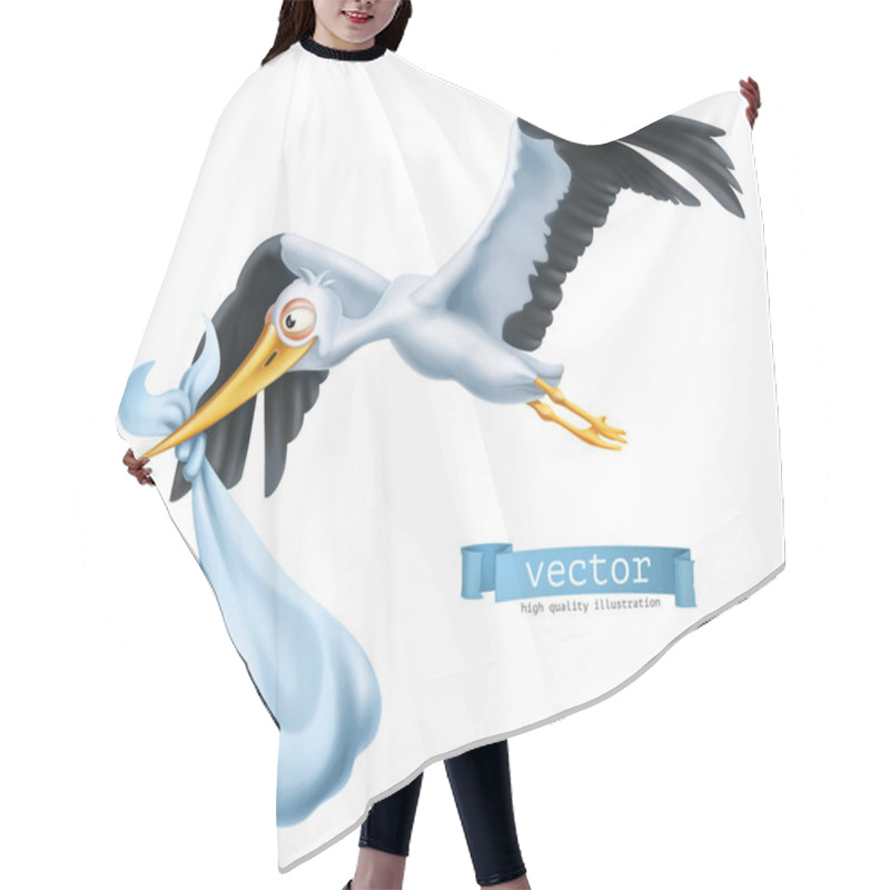 Personality  Stork Carrying Baby Hair Cutting Cape