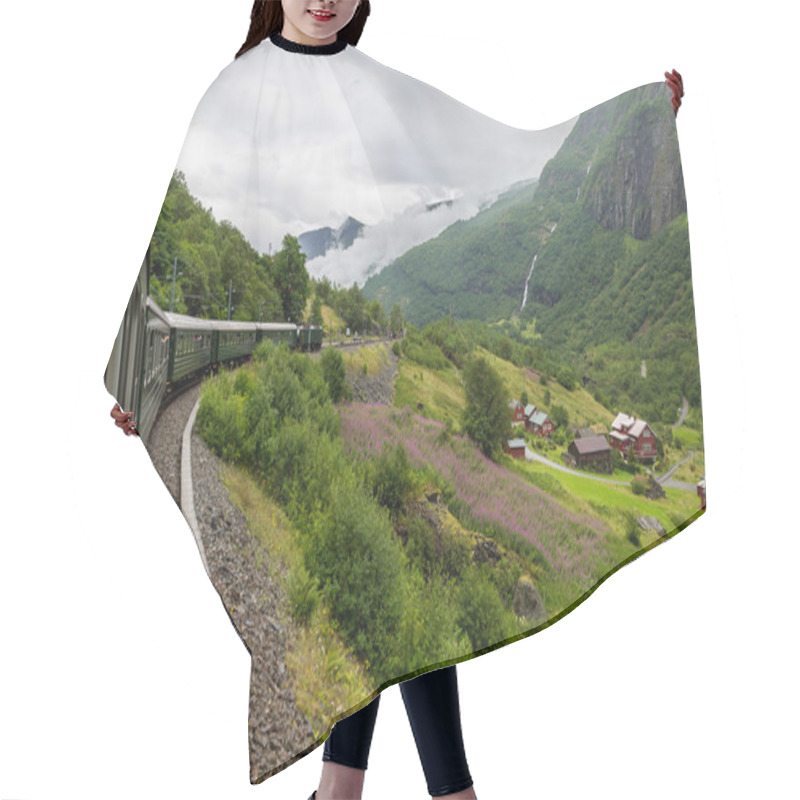 Personality  Train At Famous Flam Railway Hair Cutting Cape