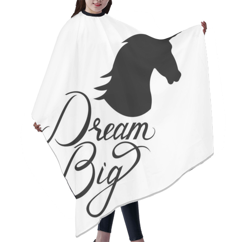 Personality  Unicorn Head Silhouette With Text Hair Cutting Cape