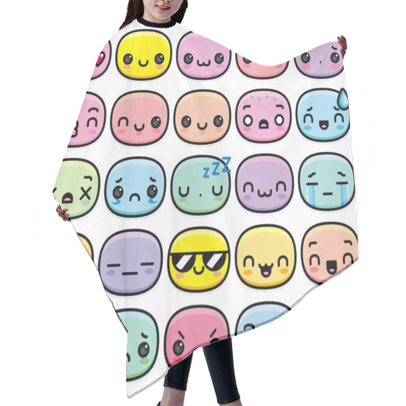 Personality  Set Of Different Cartoon Cute Faces Hair Cutting Cape