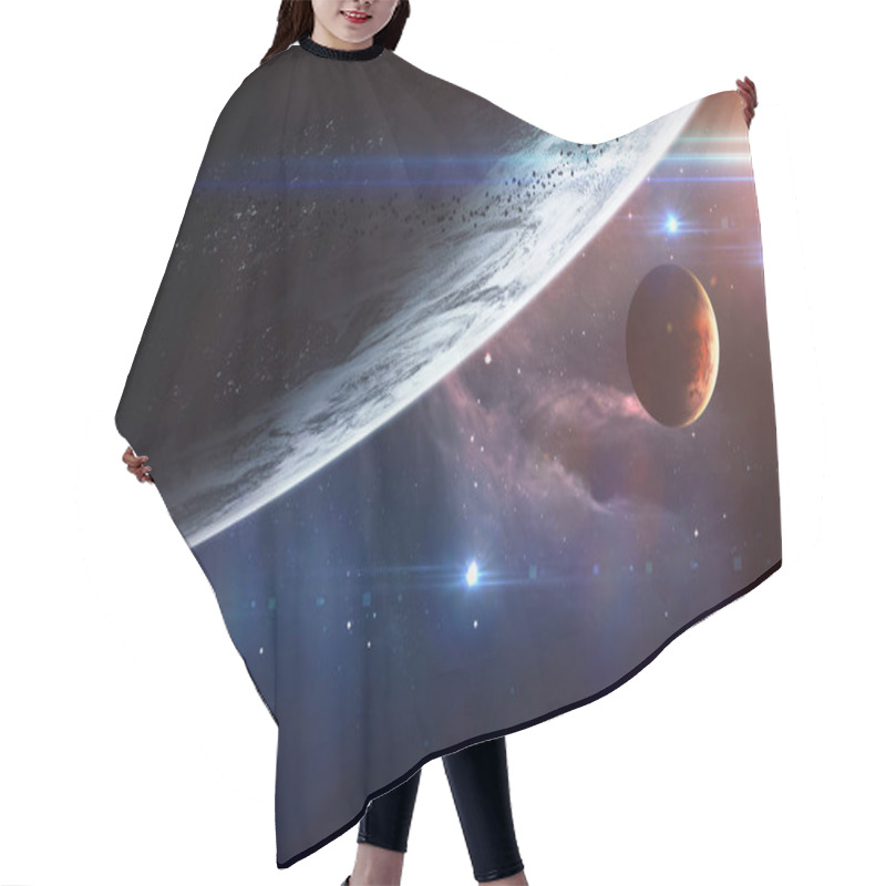 Personality  Universe Scene With Planets Hair Cutting Cape