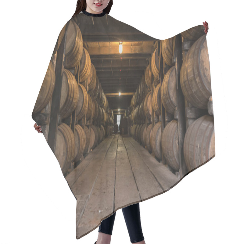 Personality  Low Angle Of Bourbon Aging Warehouse Walkway Hair Cutting Cape