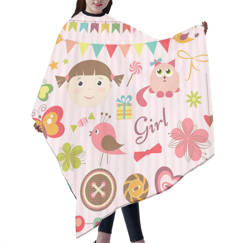 Personality  Scrapbook Baby Girl Set Hair Cutting Cape