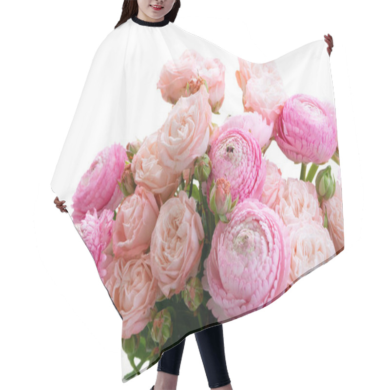 Personality  Fresh Rose Flowers Hair Cutting Cape