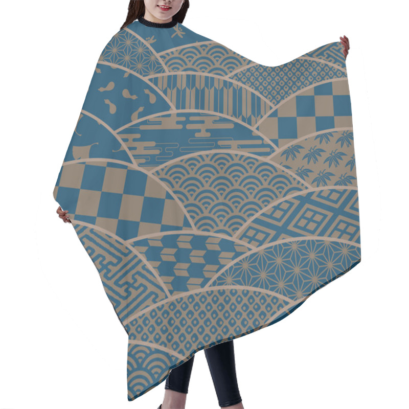 Personality  Japanese Traditional Patterns And Chrysanthemum Hair Cutting Cape