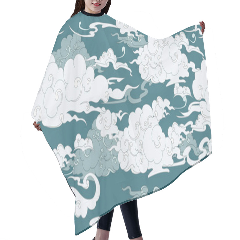 Personality  Seamless cloud pattern in Chenese style hair cutting cape