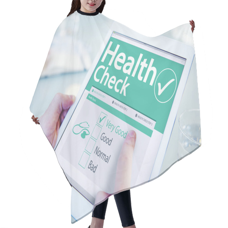 Personality  Digital Health Check Healthcare Concept Hair Cutting Cape