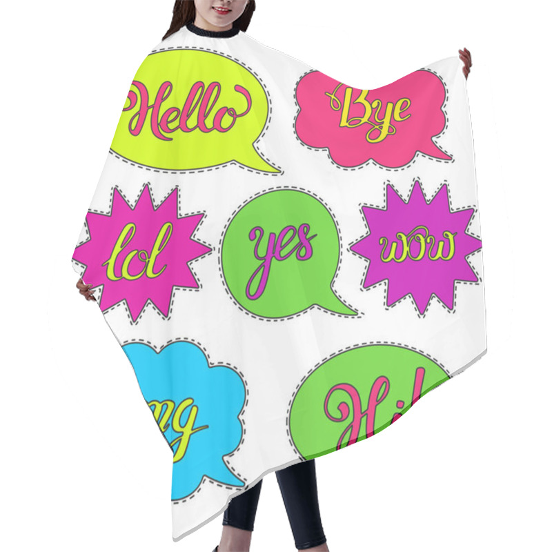 Personality  Vector Set Of Cartoon Speech Bubbles Hair Cutting Cape