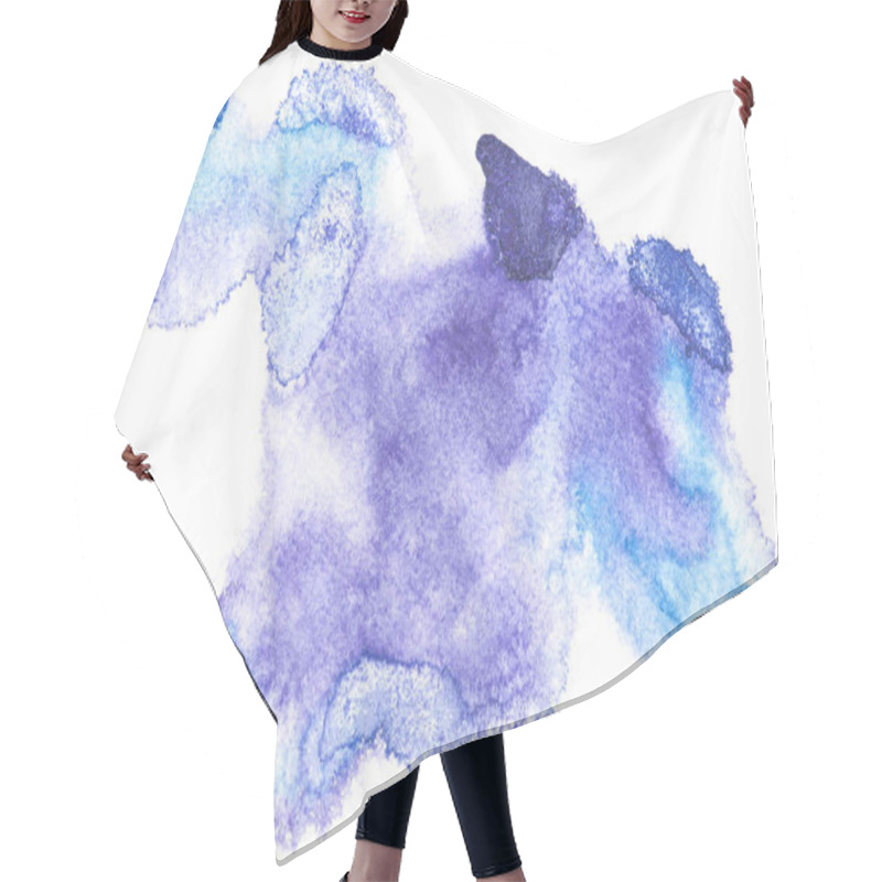 Personality  Abstract Painting With Blue Paint Blots On White  Hair Cutting Cape