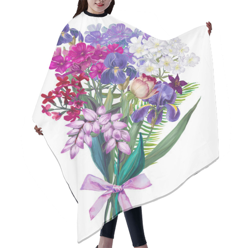 Personality  Seamless Exotic Floral Fashion Pattern Hair Cutting Cape