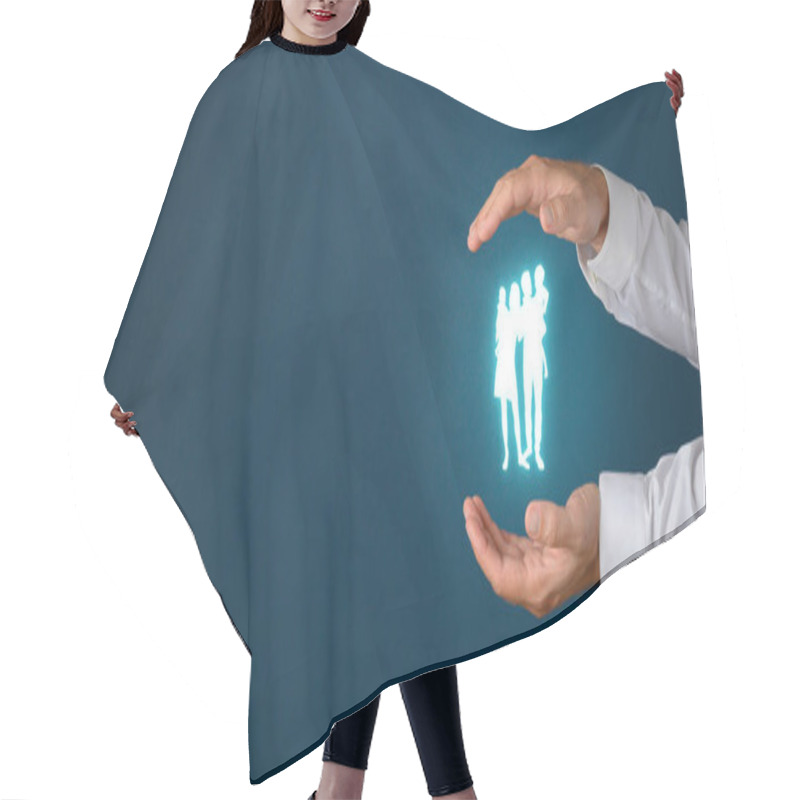 Personality  Safety And Insurance Concept Hair Cutting Cape