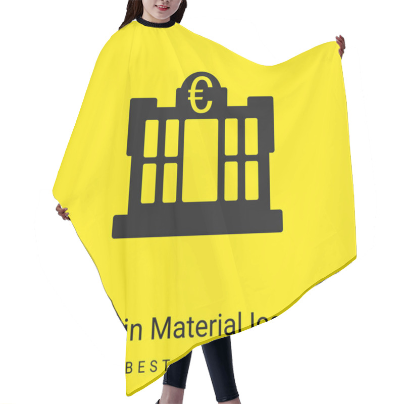 Personality  Bank Building Of Euros Minimal Bright Yellow Material Icon Hair Cutting Cape