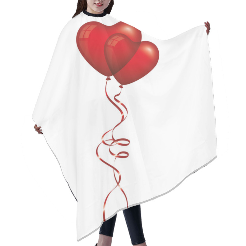 Personality  Red Heart Balloon Hair Cutting Cape