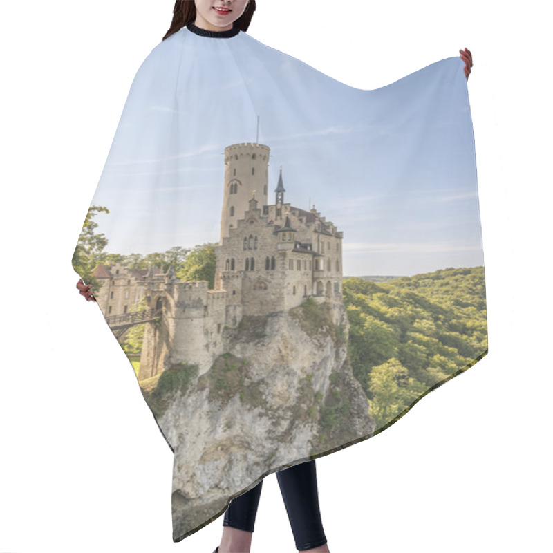 Personality  Lichtenstein Castle, Closeup Of Entrance Gate And Drawbridge Hair Cutting Cape