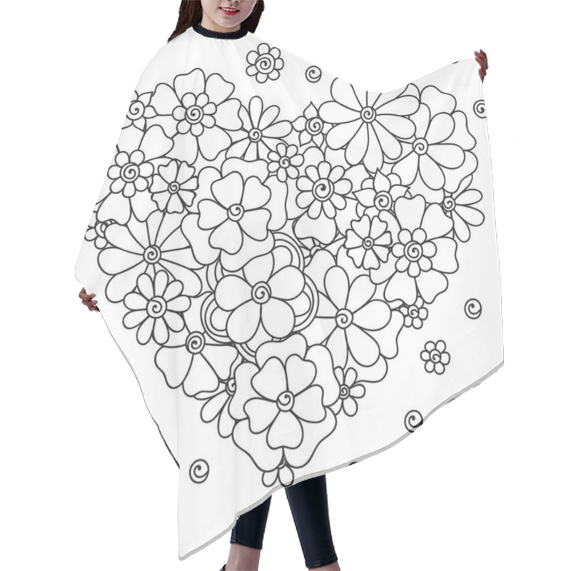 Personality  Zentangle Abstract Flowers. Doodle Flower. Vector Illustration Hair Cutting Cape