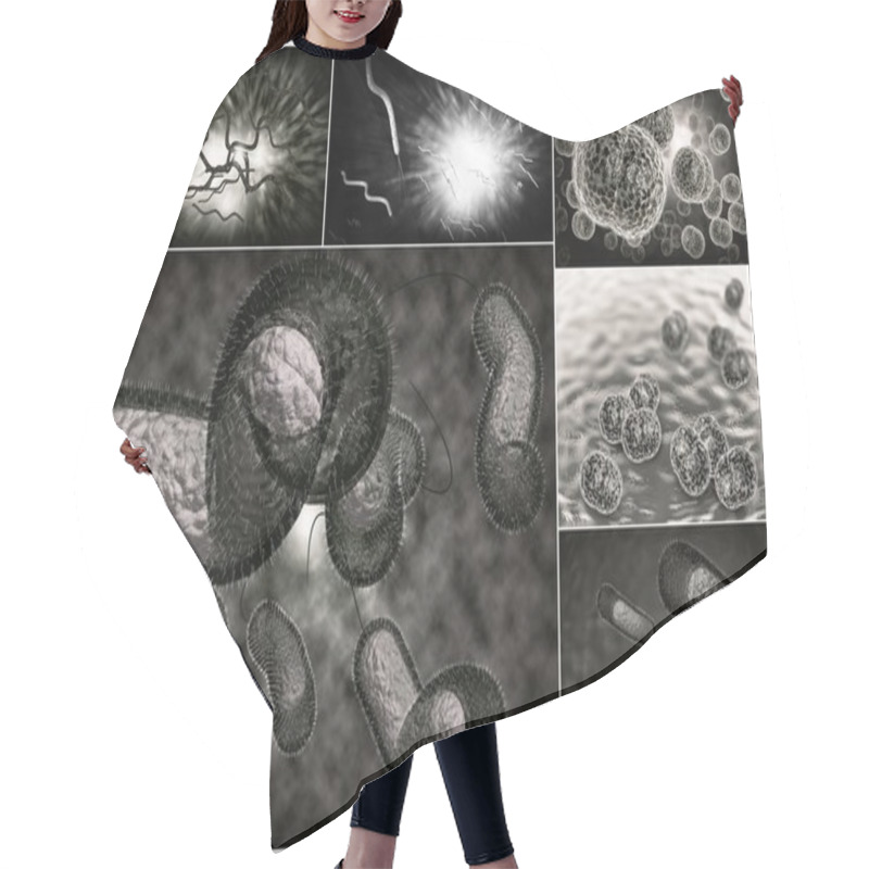 Personality  Bacteria Infection Collage Hair Cutting Cape