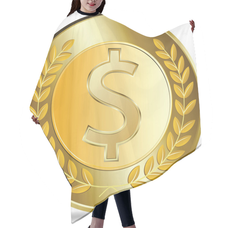 Personality  Dollar Coins Vector Illustration Hair Cutting Cape