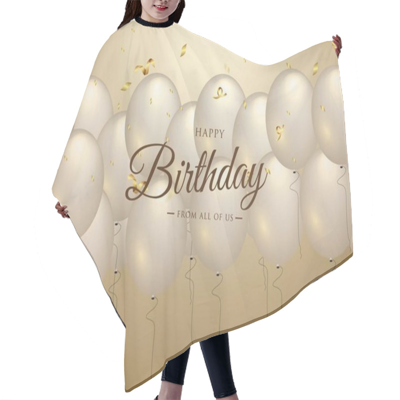 Personality  Happy Birthday Celebration Typography Design For Greeting Card Hair Cutting Cape