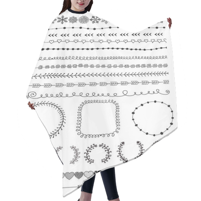 Personality  Hand-Drawn Seamless Borders And Design Elements Hair Cutting Cape