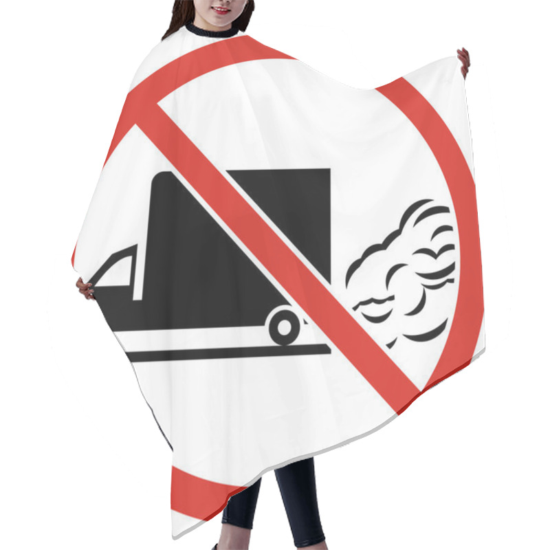 Personality  No Idling, Turn Off Engine. Prohibition Sign On White Background Hair Cutting Cape