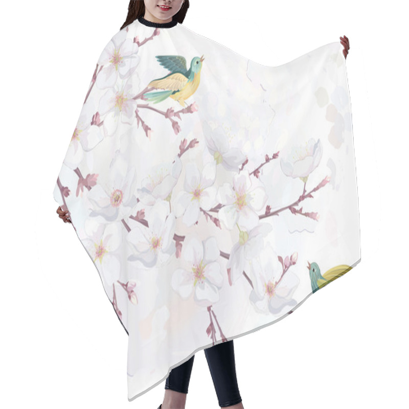 Personality  Blossoming Cherry Tree Hair Cutting Cape