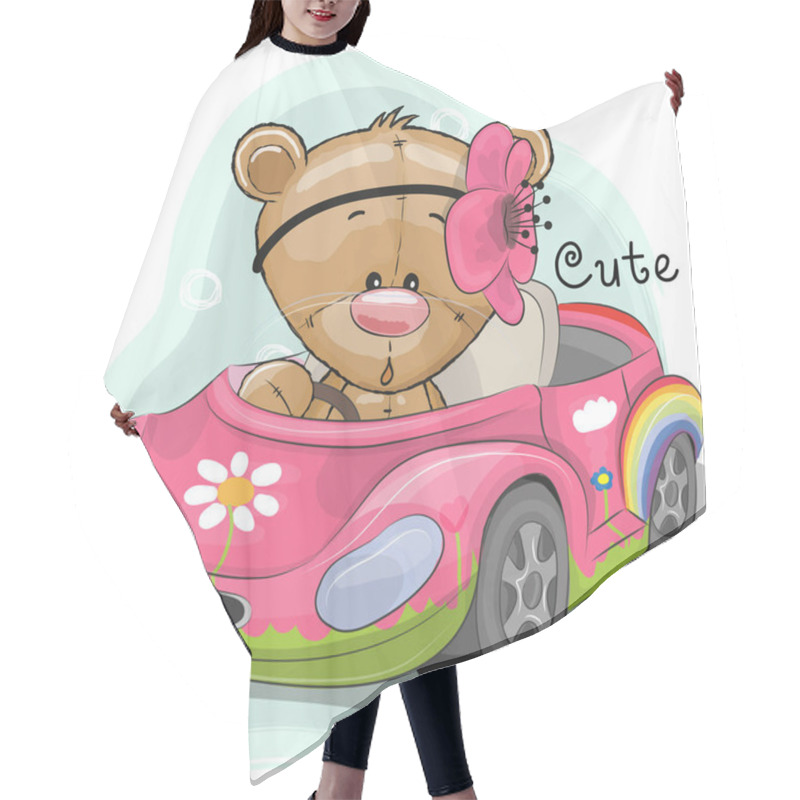 Personality  Cute Teddy Girl Goes On The Car Hair Cutting Cape