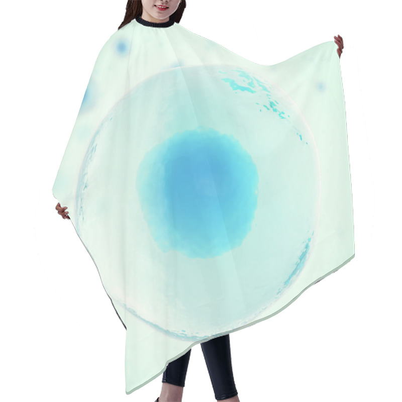 Personality  Blue Cell Human In Centre, Medicine Scientific Background. 3d Illustration Hair Cutting Cape