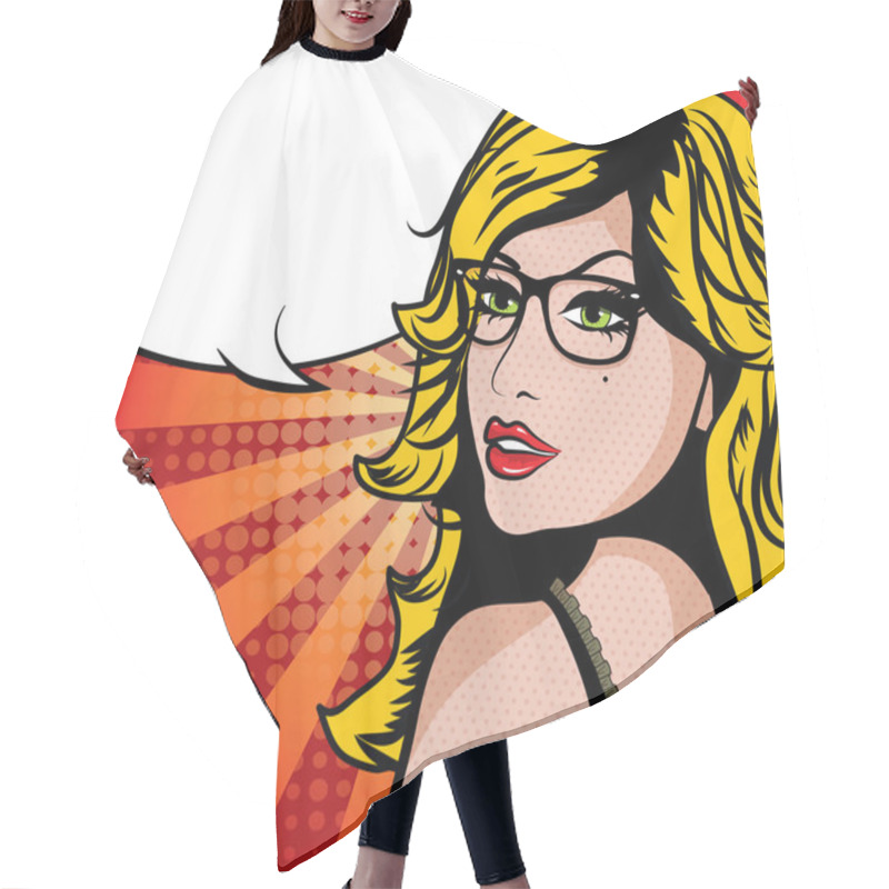 Personality  Woman With Speech Bubble Hair Cutting Cape