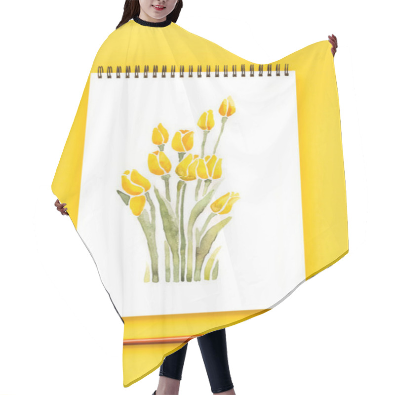 Personality  Flowers Drawing And Brush Hair Cutting Cape