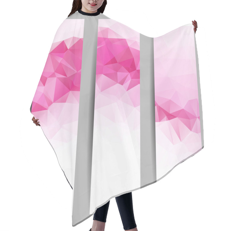 Personality  Set Of Banners With Abstract Triangles Hair Cutting Cape