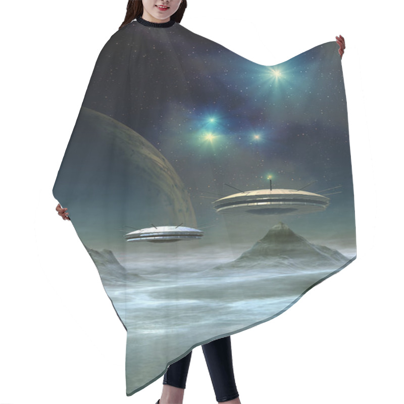 Personality  Alien Planet - Fantasy Landscape Hair Cutting Cape