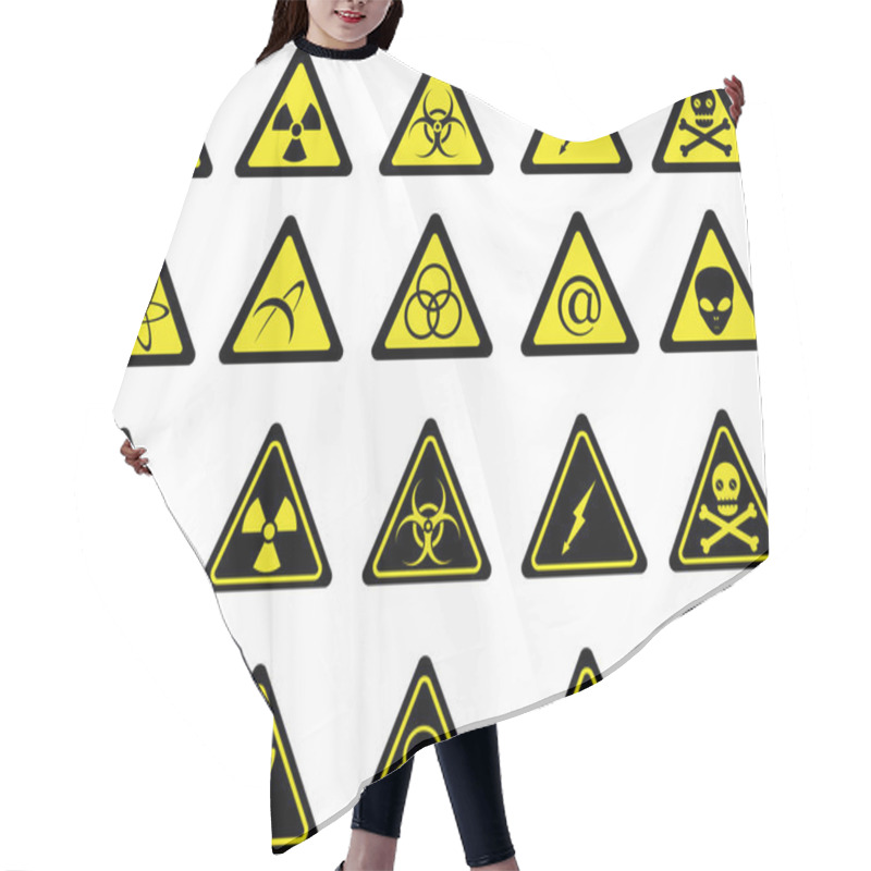 Personality  Set Of Warning Signs Hair Cutting Cape