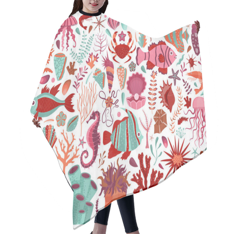 Personality  Tropical Sea Reef Underwater Life Hair Cutting Cape