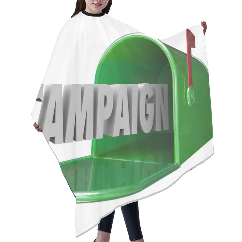 Personality  Campaign 3d Word In A Green Metal Mailbox Hair Cutting Cape