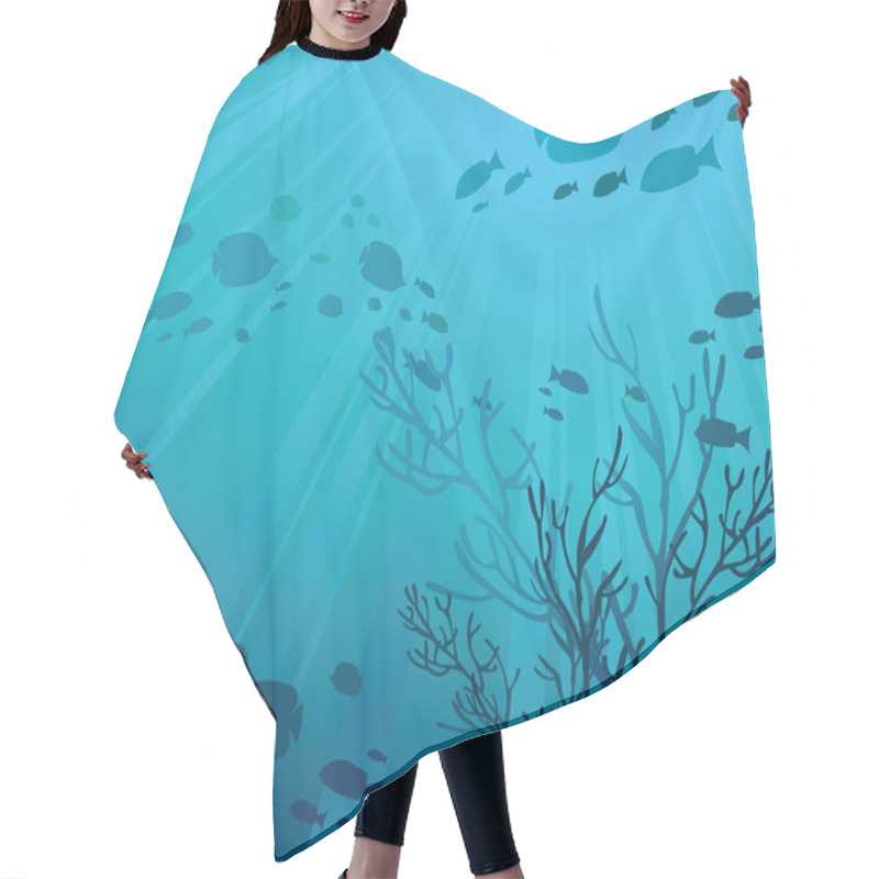 Personality  Blue Sea Hair Cutting Cape