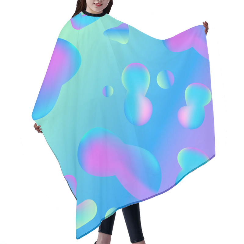 Personality  Hologram Fluid Neon Pattern Hair Cutting Cape