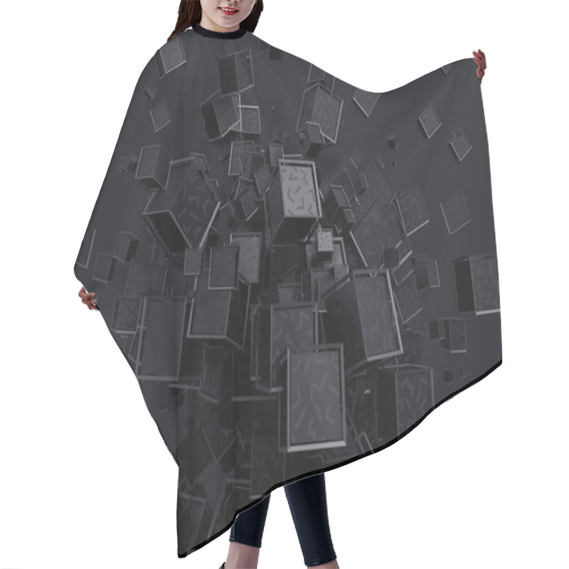 Personality  Abstract 3D Rendering Of Cubes Hair Cutting Cape