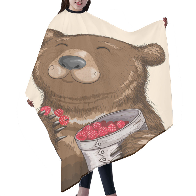 Personality  Bear Eating Raspberries Hair Cutting Cape