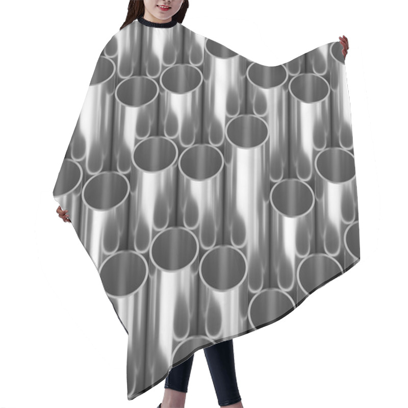 Personality  Shiny Steel Pipes Background Hair Cutting Cape