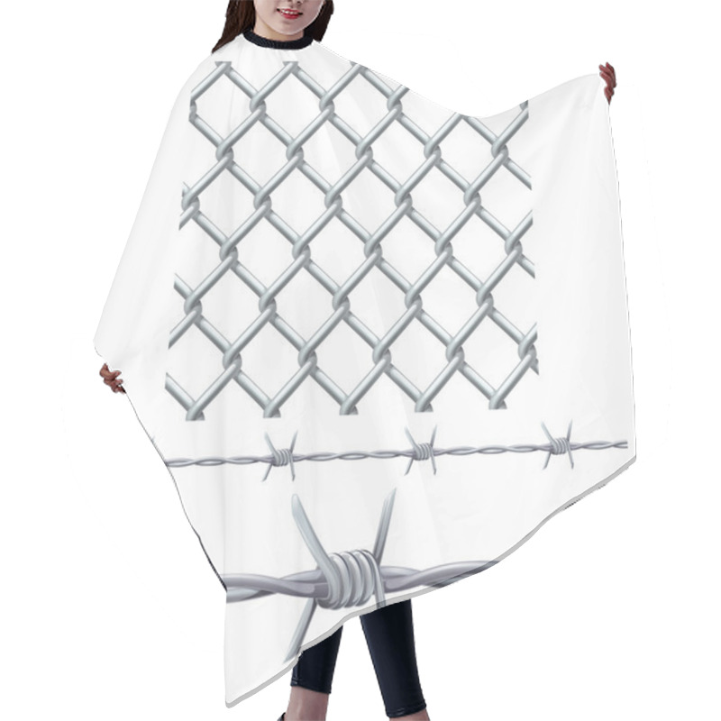 Personality  Seamless Tiling Fence And Barbed Wire Hair Cutting Cape