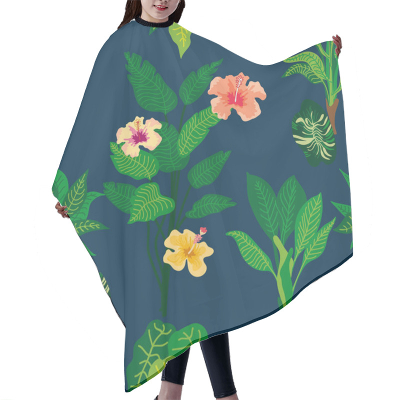 Personality  Fantasy Tropical Summer Garden.  Hair Cutting Cape