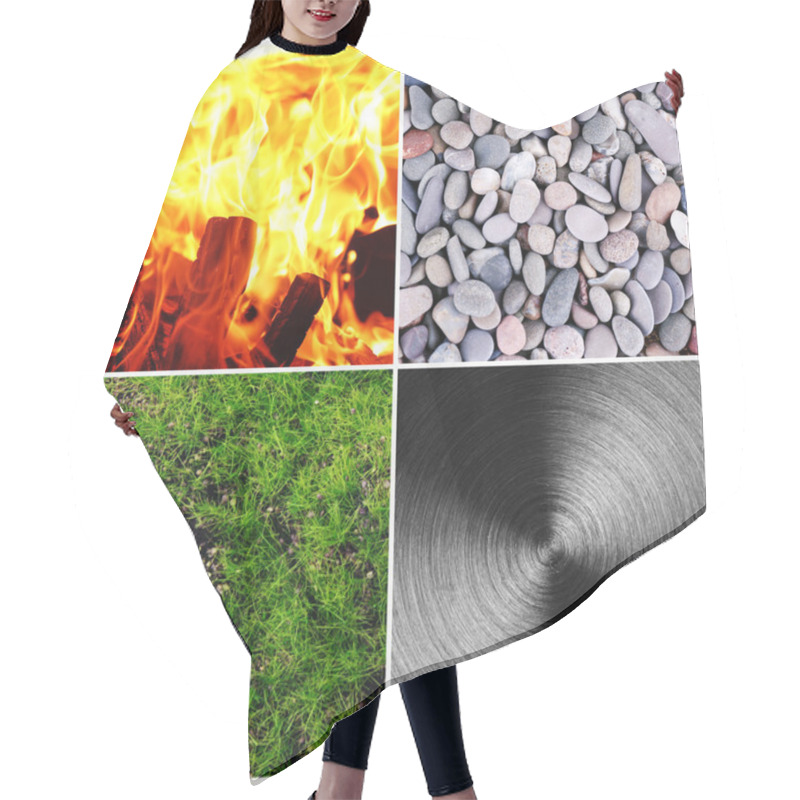 Personality  Collage Of Feng Shui Destructive Cycle With Five Elements (water, Wood, Fire, Earth, Metal) Hair Cutting Cape