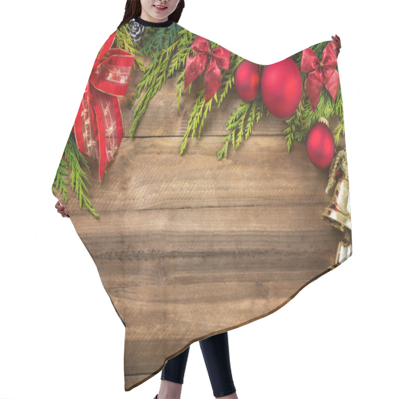 Personality  Christmas Decoration On Wood Hair Cutting Cape