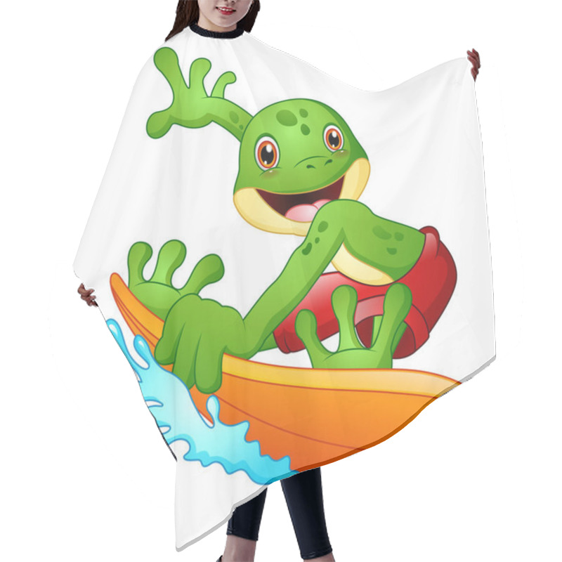 Personality  Cartoon Frog Surfing Hair Cutting Cape